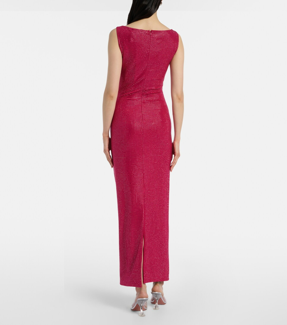 Roland Mouret Floral-appliqué embellished gathered maxi dress