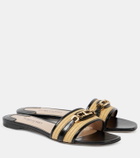 Tom Ford Whitney leather and raffia slides