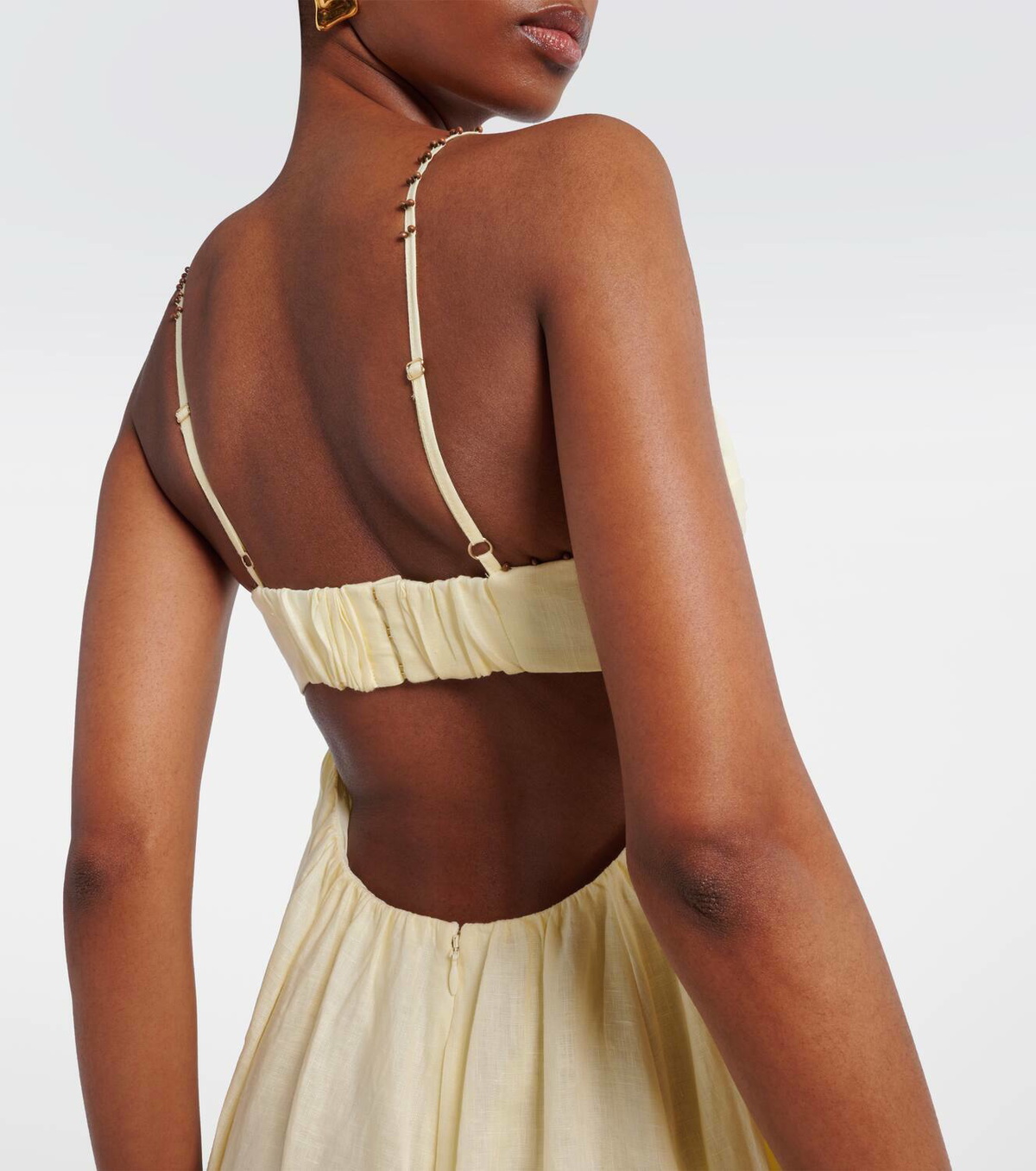 【Zimmermann】Rhiannon linen bustier dress Zimmermann Rhiannon Corset Bodice Scallop Linen Midi