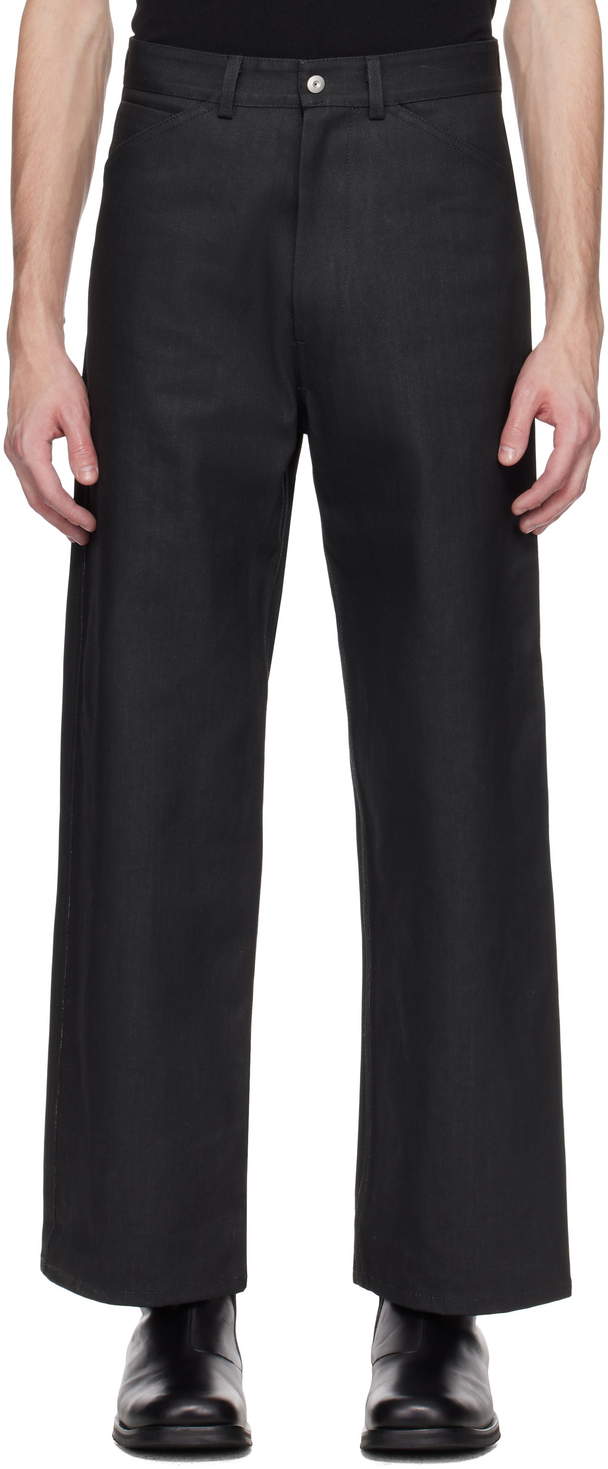 Omar Afridi Black Coated Jeans
