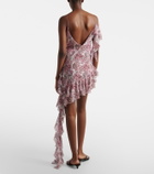Bananhot Zoe floral ruffled asymmetric minidress
