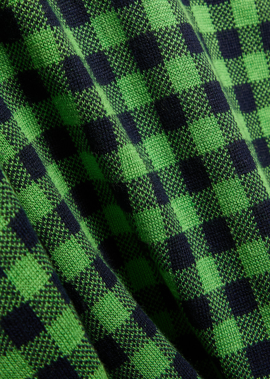 Guest In Residence Gingham Silk-blend Polo Shirt Green