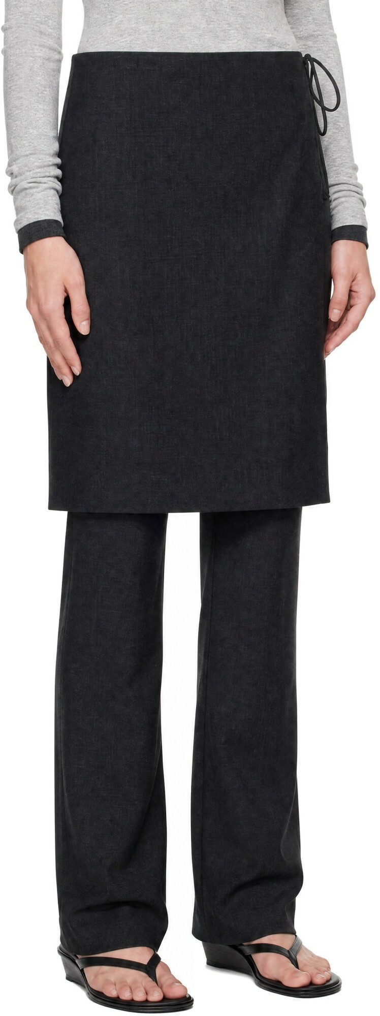 St. Agni Gray Wool Skirt Trousers