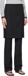 St. Agni Gray Wool Skirt Trousers