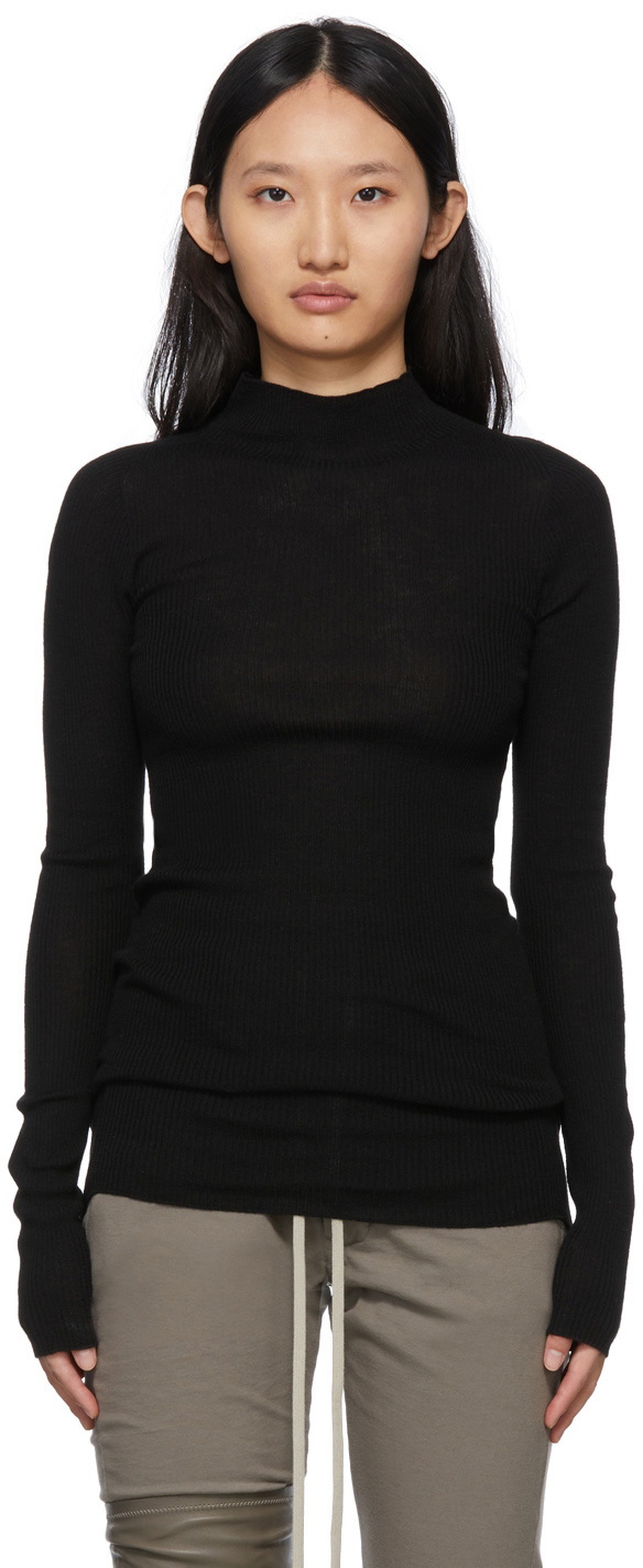 Rick Owens Black Rib Knit T-Shirt Rick Owens