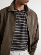 Kaptain Sunshine - Striped Cotton-Jersey T-Shirt - Brown