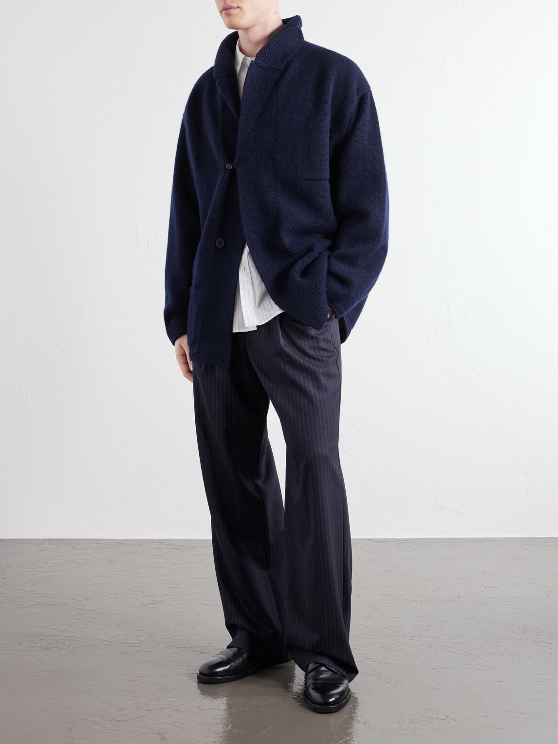 Inis Meáin - Wool and Cashmere-Blend Cardigan - Blue