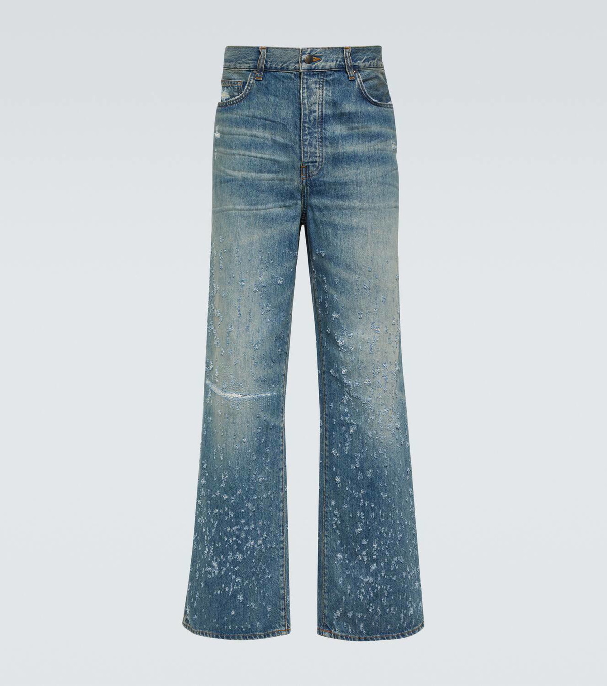 Amiri Shotgun distressed wide-leg jeans