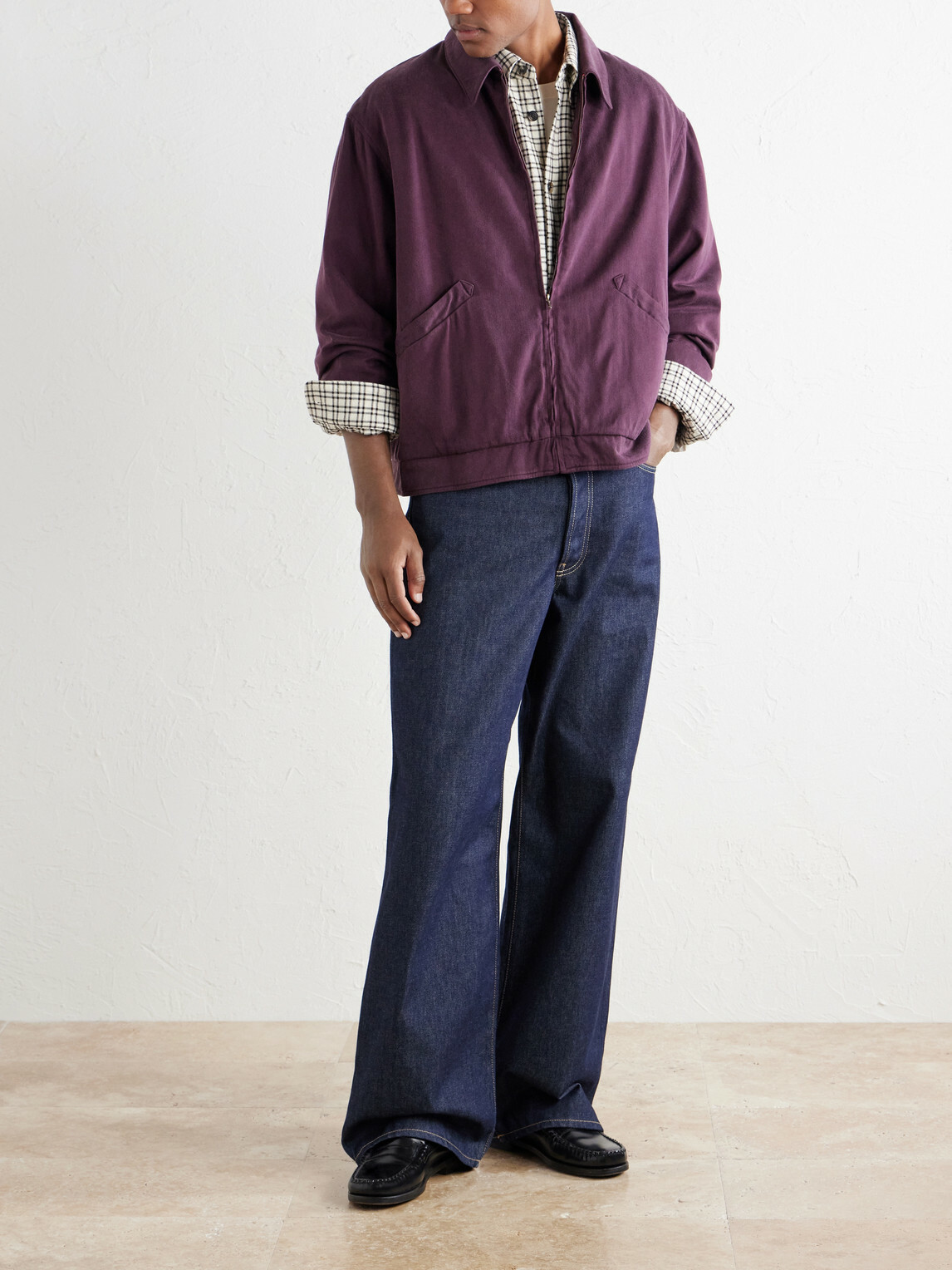 A.PRESSE - Silk-Blend Gabardine Bomber Jacket - Burgundy