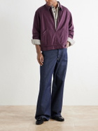 A.PRESSE - Silk-Blend Gabardine Bomber Jacket - Burgundy