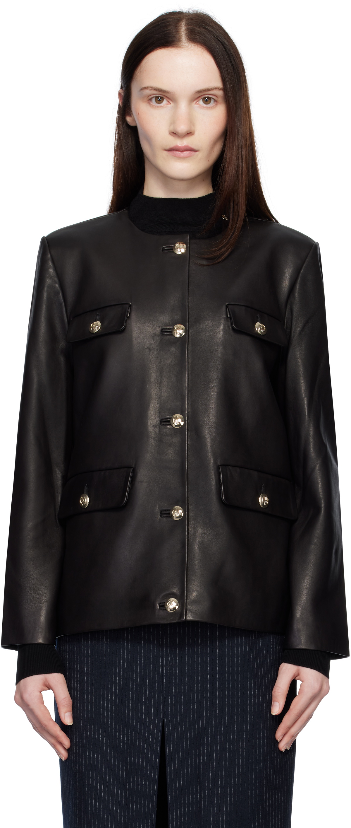 ANINE BING Black Lydia Leather Jacket