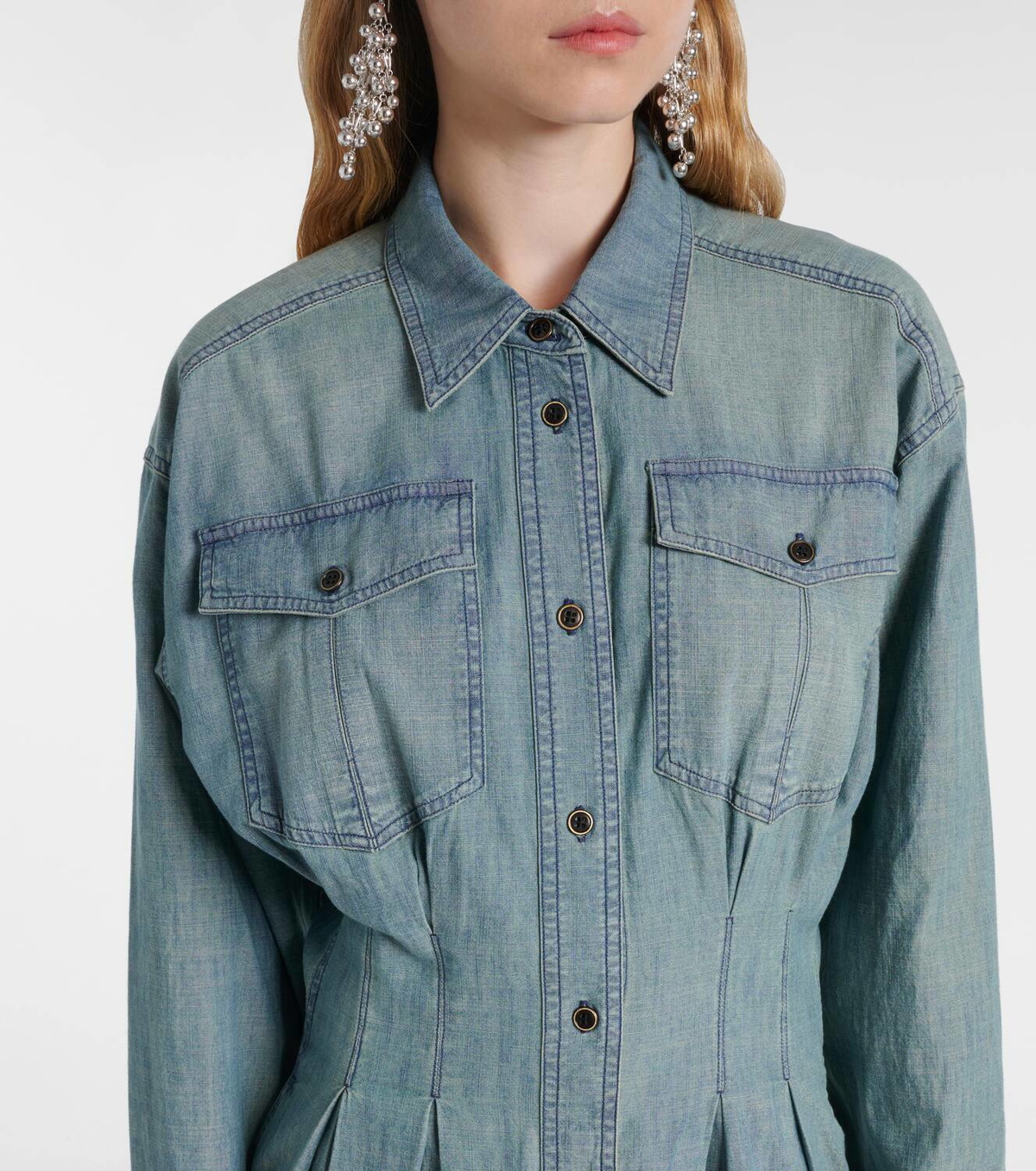 Marant Etoile Nolwen chambray shirt dress