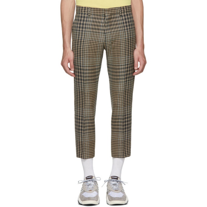 Photo: AMI Alexandre Mattiussi Black and Beige Checkered Cropped Trousers