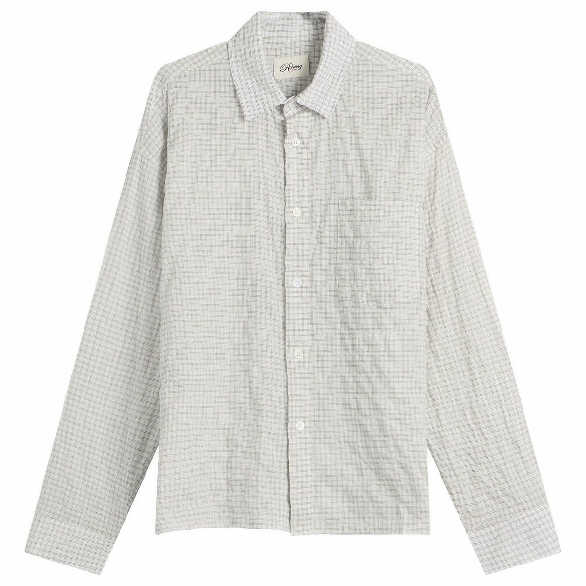 Ronning Men's Japanese Shirt in White Grid