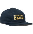 Pasadena Leisure Club - Embroidered Herringbone Cotton Baseball Cap - Blue
