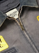 Gallery Dept. - Mechanic Logo-Embellished Corduroy-Trimmed Cotton Bomber Jacket - Blue