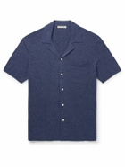 Alex Mill - Aldrich Camp-Collar Cotton and Linen-Blend Shirt - Blue