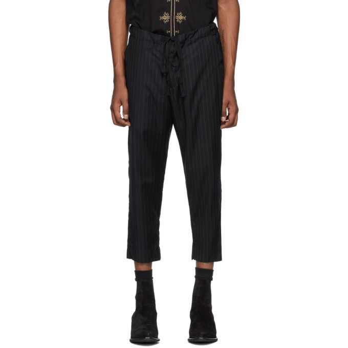 Photo: Greg Lauren Black Pinstripe Slim Lounge Trousers