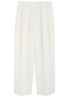 Stella Mccartney Draped Wool Trousers Cream