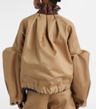 Sacai Leather-trimmed cotton blouson jacket