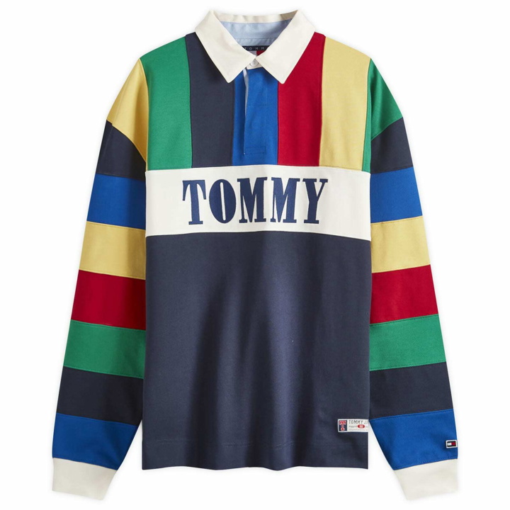 Photo: Tommy Jeans Men's Archive Games Rugby Shirt in Twilight Indigo/Multi