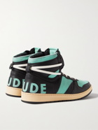 RHUDE - Rhecess Distressed Leather High-Top Sneakers - Multi - 8