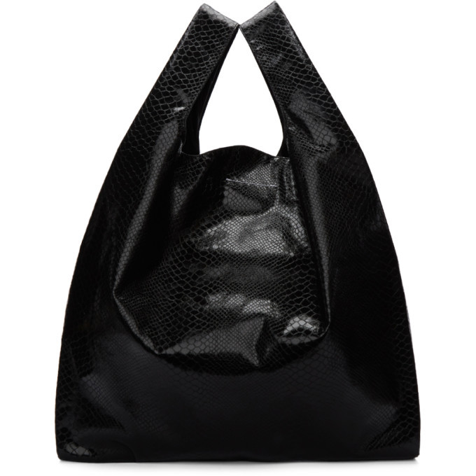 MM6 Maison Martin Margiela Black Snake Shopping Tote MM6 Maison