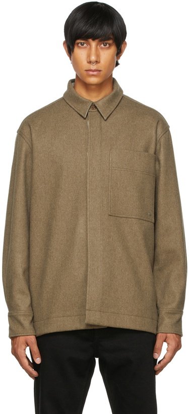 Photo: Études Khaki Wool Picture Shirt