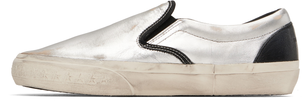 Golden Goose Silver & Black VCE Penstar Sneakers Golden