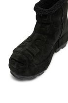 Diesel D-Hammer-Suede ankle boots with embossed logo - Boots - Unisex - Black