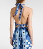Pucci Printed cropped silk top