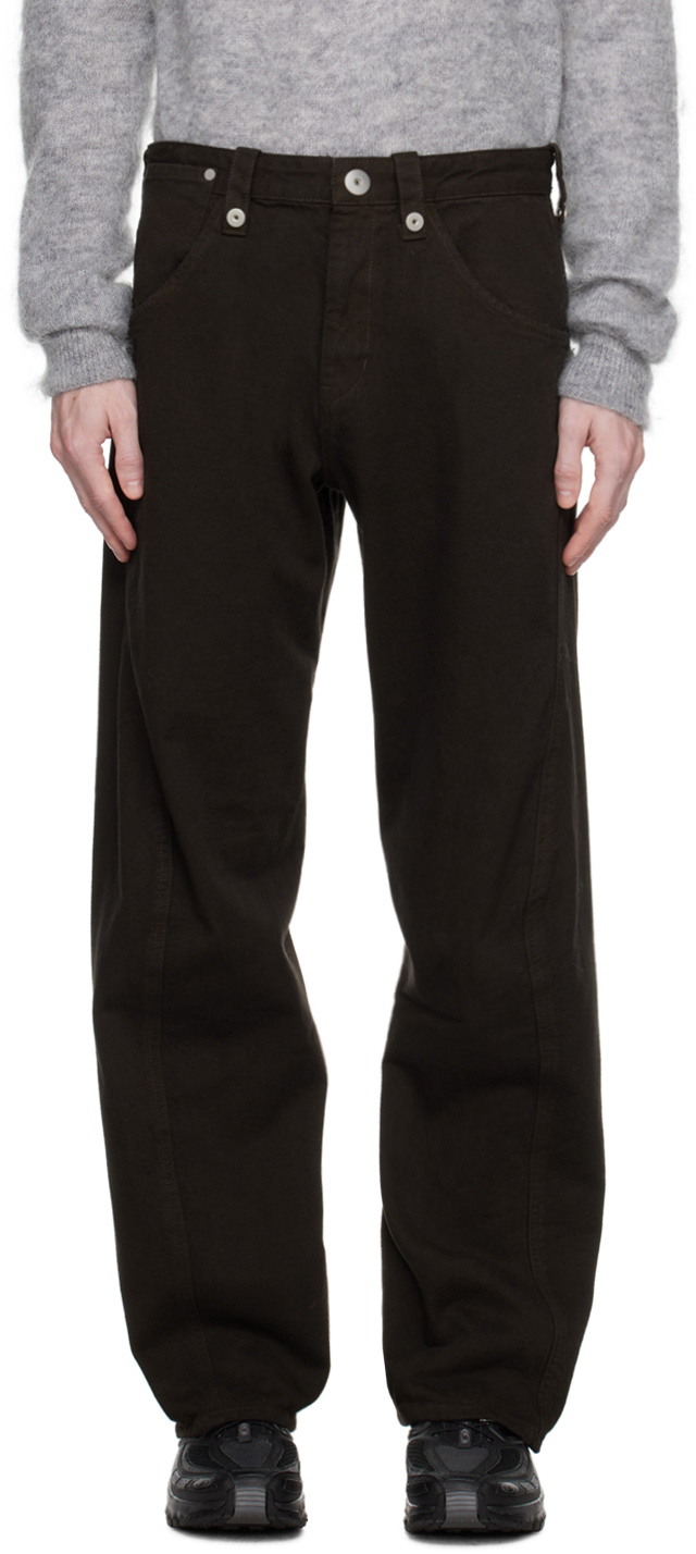 Omar Afridi Brown Twisted Jeans