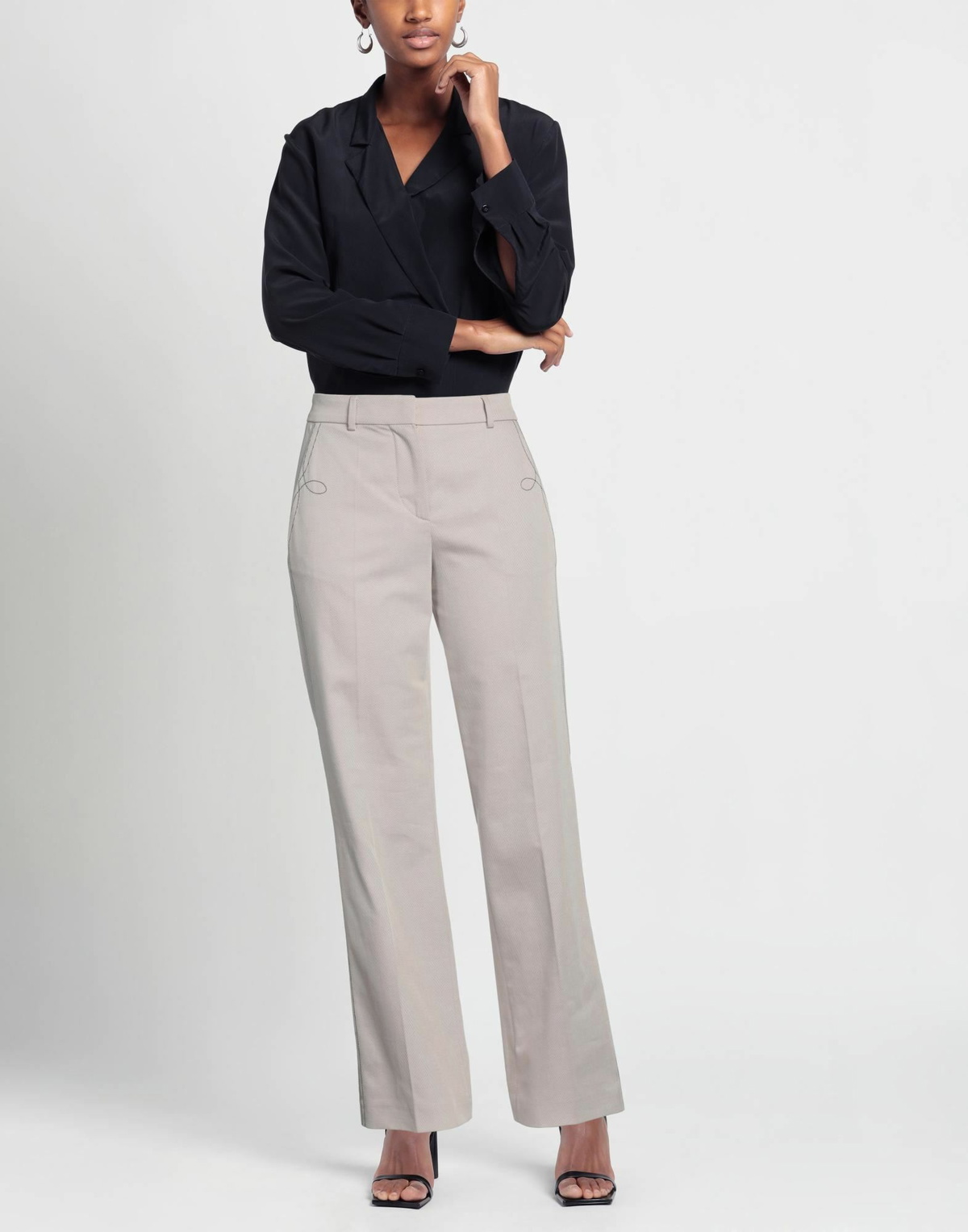 Cedric Charlier Womens Pants in Light grey