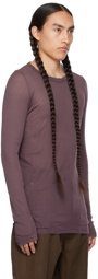Rick Owens Purple Crewneck Long Sleeve T-Shirt
