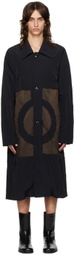 Edward Cuming Black Wet Collage Coat