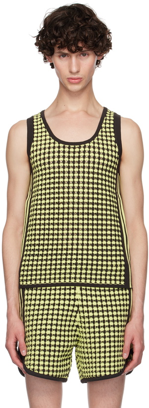 Photo: Wales Bonner Green & Brown adidas Originals Edition Ribbed Tank Top