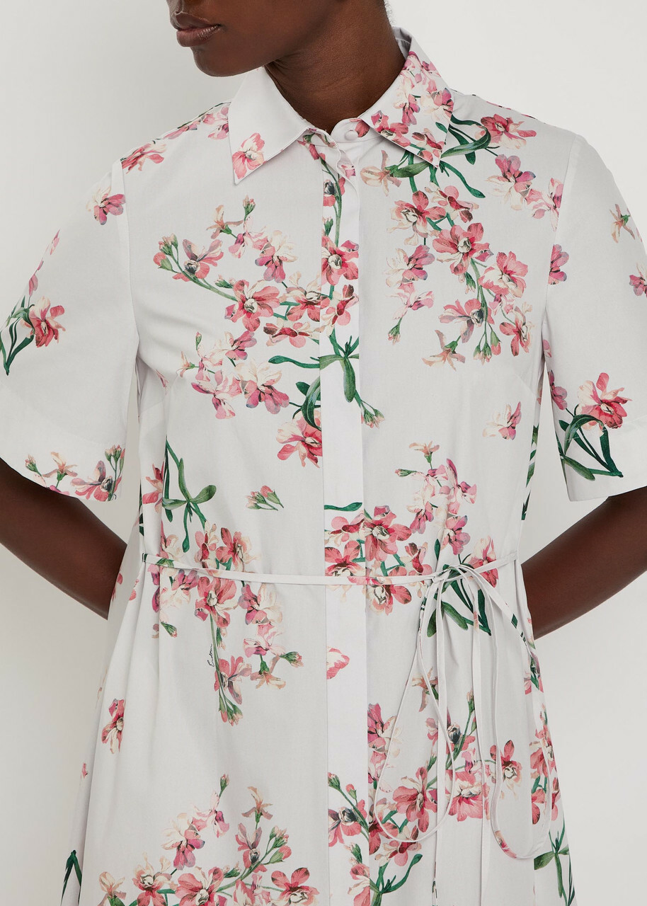 Erdem Floral-print Cotton-poplin Midi Shirt Dress Multicoloured