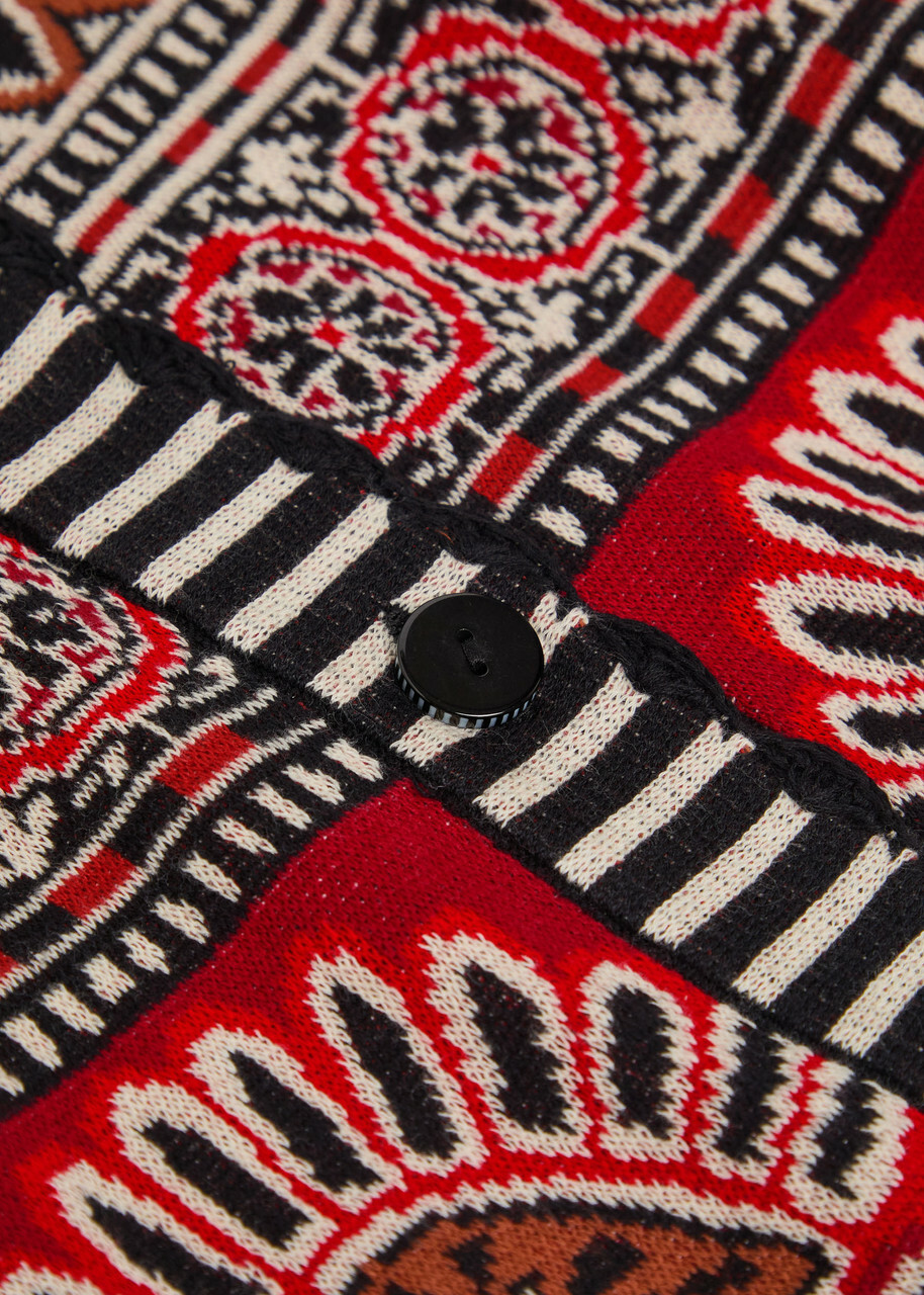 Farm Rio Ainika Groove Patterned Cotton Cardigan Multicoloured