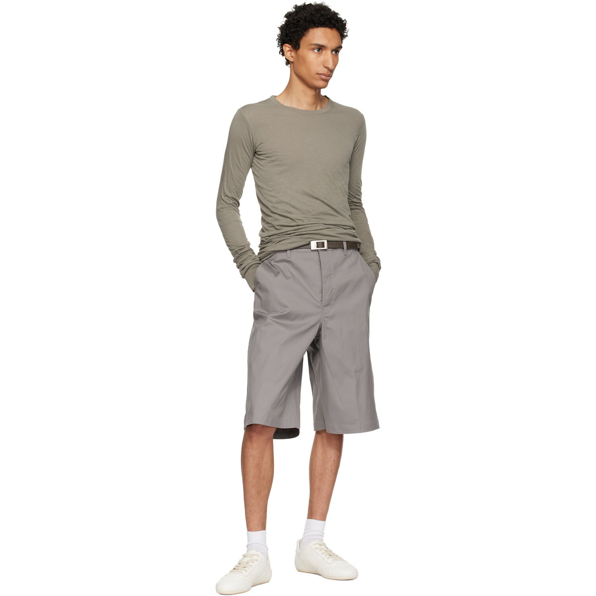 Rick Owens Taupe Tower Double LS T-shirt