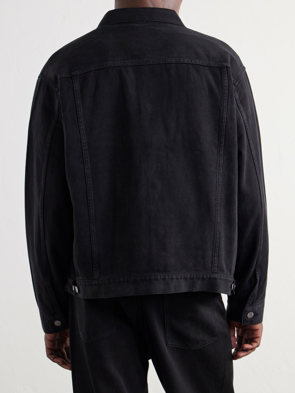 A.PRESSE - Cotton and Silk-Blend Piqué Jacket - Black