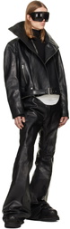Rick Owens Black Tower Bolan Bootcut Leather Pants