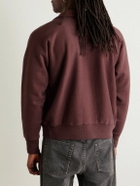 A.PRESSE - Vintage Cotton-Jersey Half-Zip Sweatshirt - Burgundy