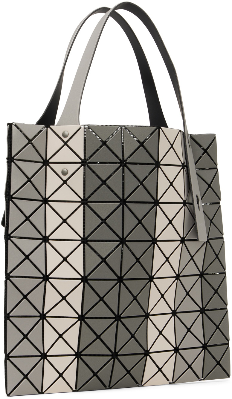 BAO BAO ISSEY MIYAKE Gray & White Prism Stripe Tote Bao Bao