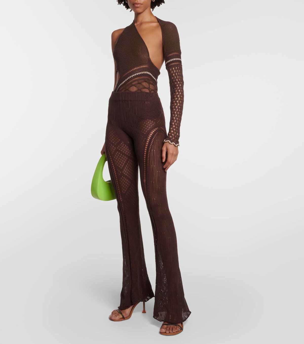 Roberta Einer Disco flared cotton knit pants