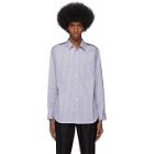 Comme des Garcons Shirt Black and White Stripe Wool and Poplin Shirt