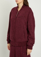 Gabriela Hearst Winslow Speckled Wool-blend Bomber Jacket Bordeaux