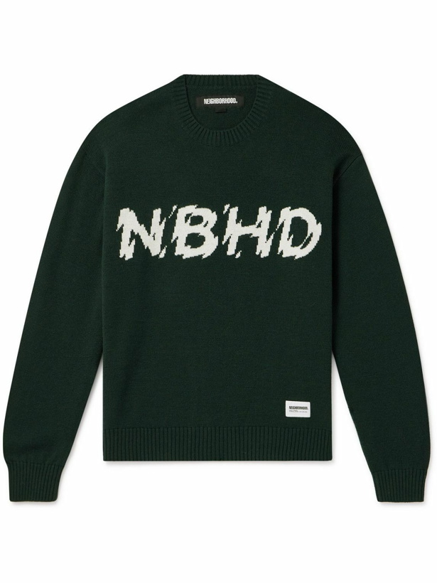 Photo: Neighborhood - Logo-Intarsia Wool Sweater - Green