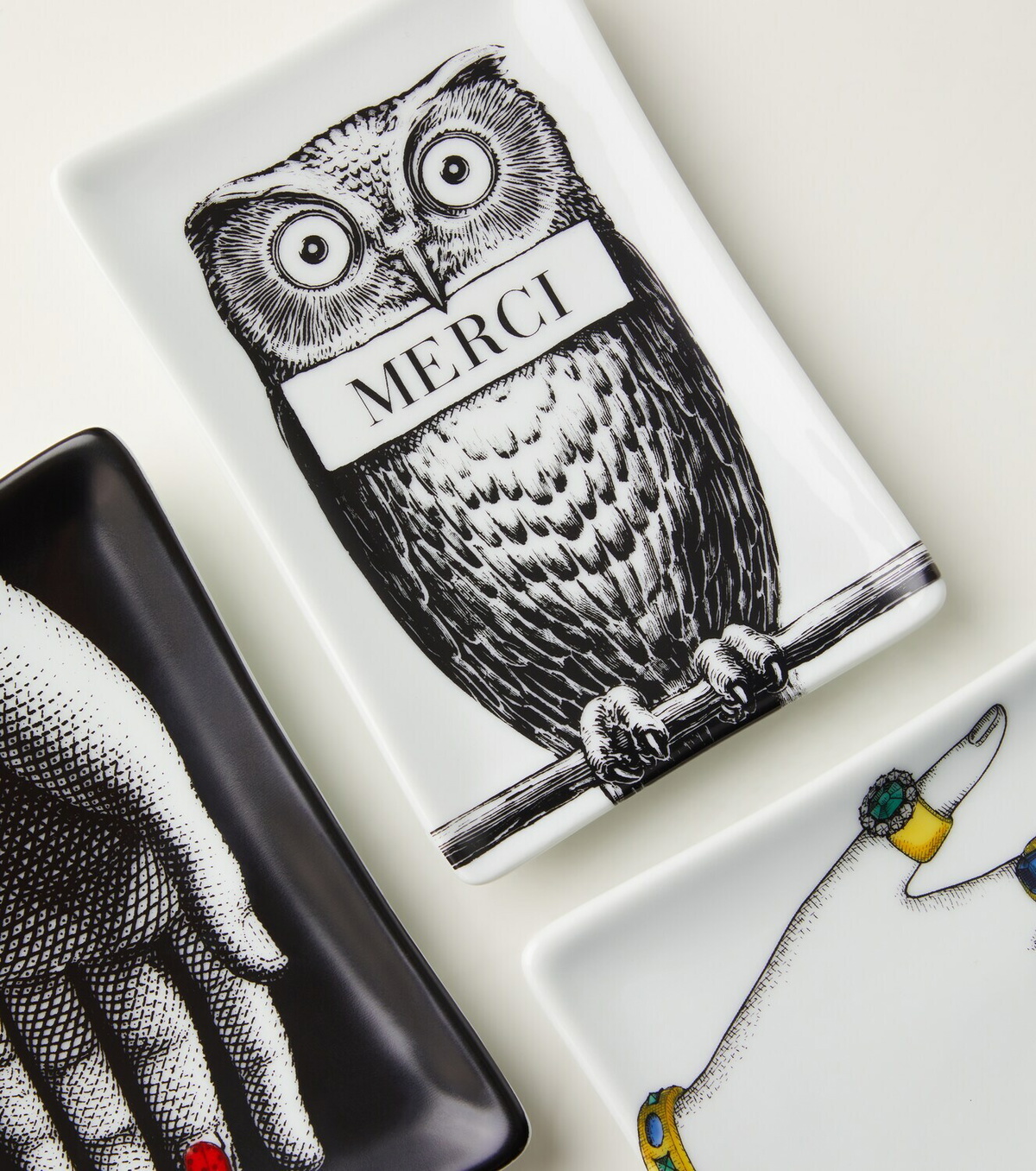Fornasetti Civetta Merci ceramic ashtray
