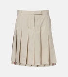 Thom Browne Pleated cotton twill miniskirt