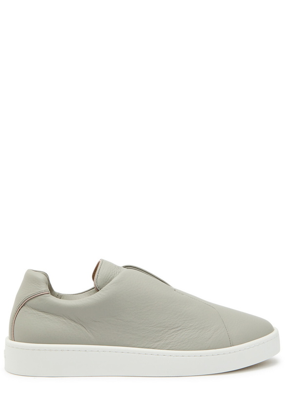 Photo: Aurélien Aur3 Grained Leather Sneakers Grey